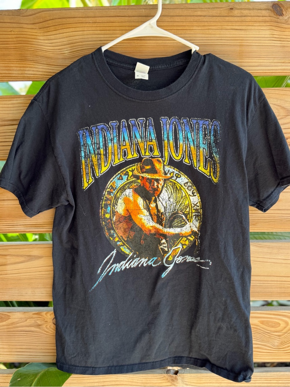 Vintage Fruit of the Loom Black Indiana Jones Graphic Tee